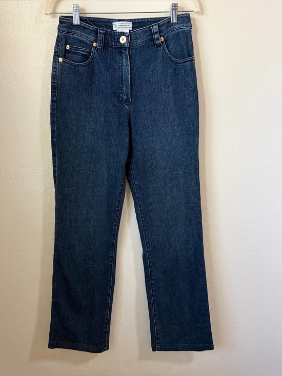 St. John Denim - Vintage St. John Sport High Rise Straight Leg Blue Denim Jeans Size2 Gold Button